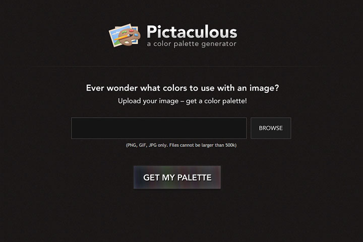 Pictaculous color palette generator